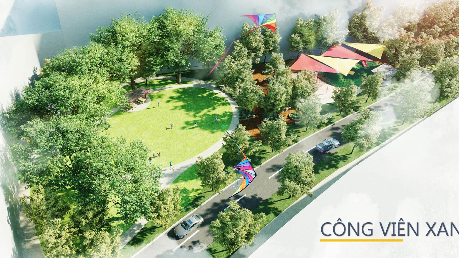 Công viên xanh Aqua City kiến tạo khoảng thở sinh thái rộng mở, nơi cư dân thư giãn, vui chơi và kết nối gia đình giữa thiên nhiên trong lành.