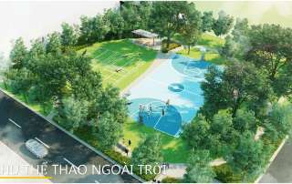 Khu thể thao ngoài trời Aqua City mang đến không gian rèn luyện năng động, kết hợp sân chơi đa môn và mảng xanh, nâng tầm trải nghiệm sống khỏe.