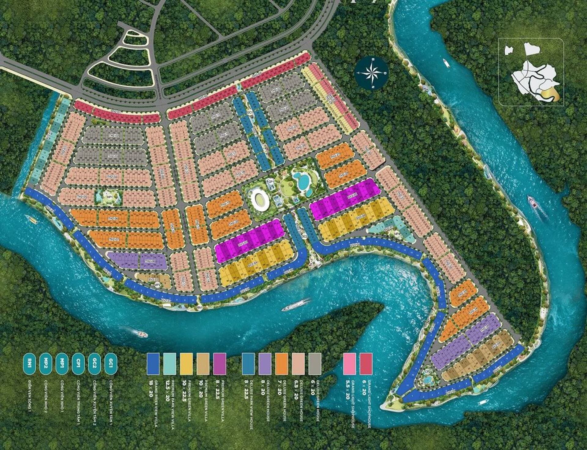 Phoenix Central được định hướng trở thành lõi tiện ích của Đảo Phượng Hoàng với trường học, y tế, công viên, kênh đào và không gian thương mại.